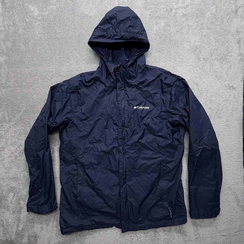 Columbia Men's Jacket Blue Large Omni Tech Watertight 2 Mesh Lined RM2433